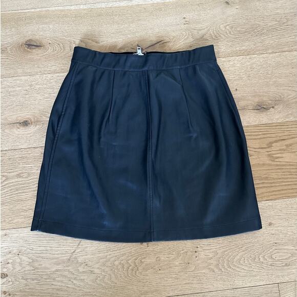 NBD - Faux Leather Zip Front Mini Skirt in Black - Picture 2 of 5